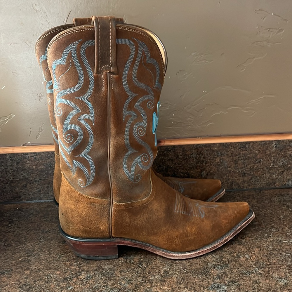 Tony Lama Suede Cowgirl Boots - Picture 3 of 11